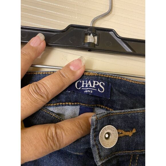 Chaps Mid Rise Crop Kick Jeans Womens 8 Light Wash Blue Stretch Denim - Picture 11 of 12